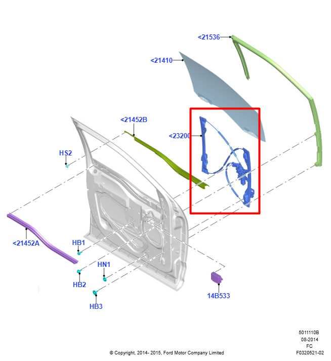 15-20 Ford F150 5.0L Front Driver Left Side Door Window Glass Regulator w/ Motor1