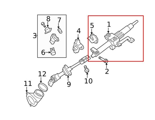 2007-2011 Toyota Camry LE 2.5L FWD Steering Column Assembly 45250-06380 OEM - Alshned Auto Parts