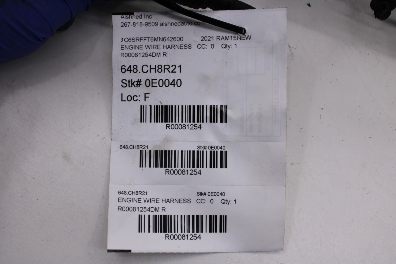 2020-22 Ram 1500 Big Horn 5.7L Engine Wire Wiring Harness 68455452AB OEM *ReaD* - Alshned Auto Parts