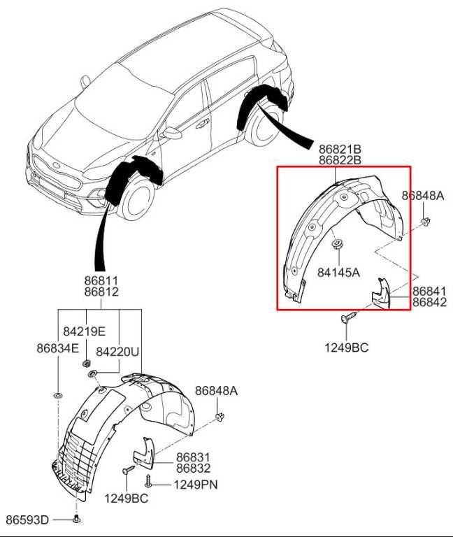 2020-2022 KIA Sportage Nightfall Rear Left Side Wheelhouse Liner Splash Shield1