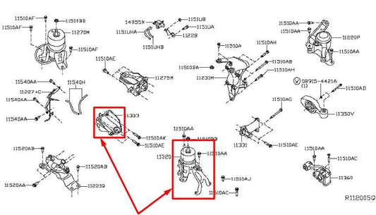 2014-2020 Infiniti QX60 3.5L AWD Rear Engine Mount Insulator Bracket 11320-3JA0B - Alshned Auto Parts