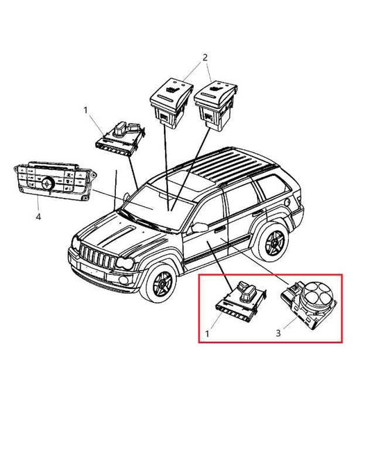 10-21 Jeep Grand Cherokee Overland FR Left Power Seat Control Switch 56049431AE - Alshned Auto Parts
