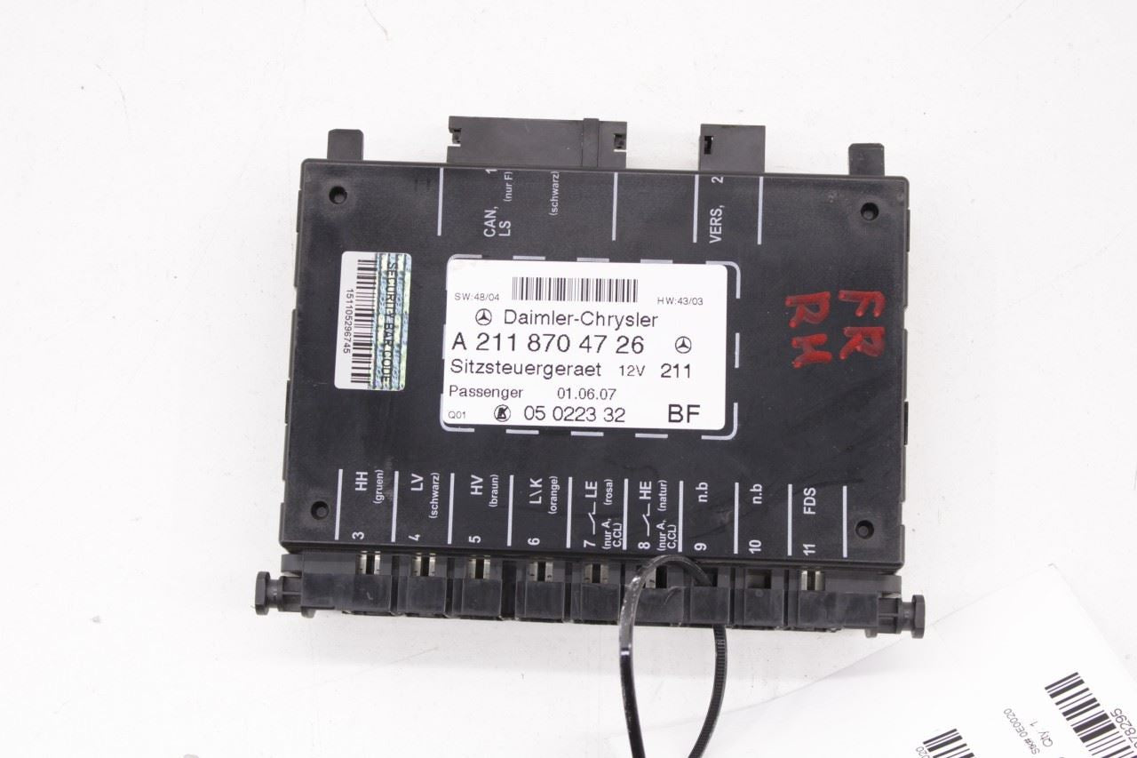 2006-2009 Mercedes-Benz CLK 350 Front Right Power Seat Memory Control Module OEM - Alshned Auto Parts