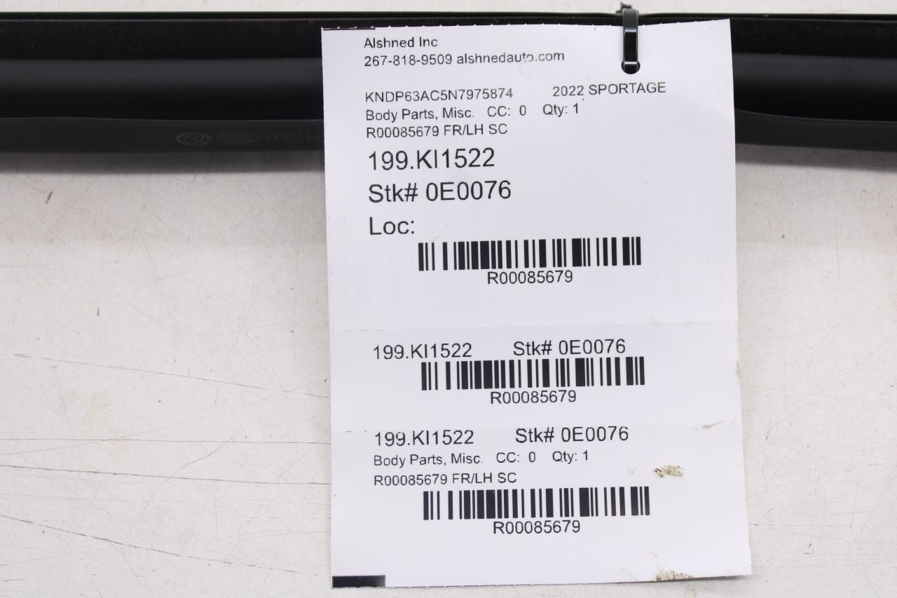 2020-2022 Kia Sportage Nightfall Front Left Side Door Belt Moding Weatherstrip8