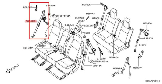 2016-19 Infiniti QX60 3.5L Rear Passenger Right Side 2nd Row Seat Belt Retractor - Alshned Auto Parts