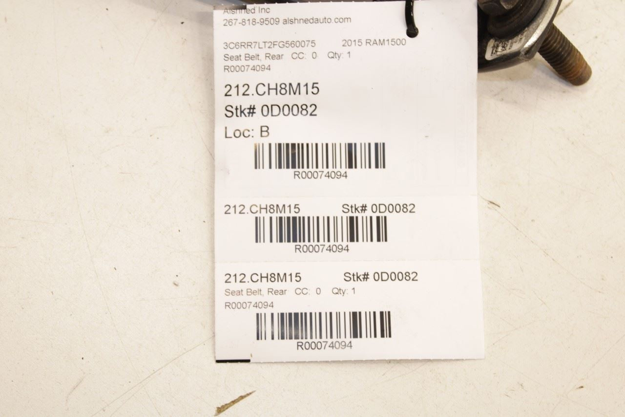 13-19 Ram 1500 Big Horn Crew Cab Rear Driver Left Side 2nd Row Seat Belt Buckle - Alshned Auto Parts