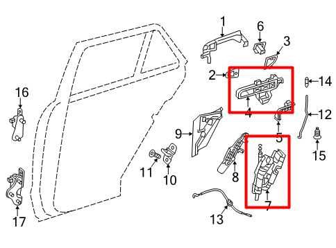 2012-15 Mercedes-Benz ML350 Rear RH Side Door Lock Latch Actuator w/ Handle Base1