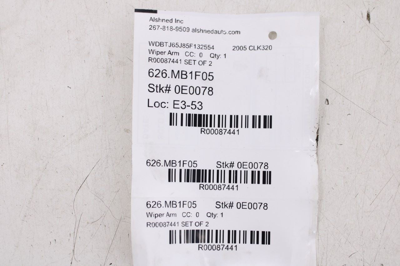 2003-2005 Mercedes-Benz CLK 320 Front Left and Right Side Windshield Wiper Arm - Alshned Auto Parts