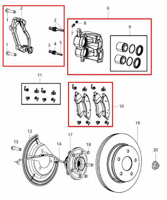 11-20 Ram 1500 Laramie Front Passenger Right Side Brake Disc Caliper 68157610AA - Alshned Auto Parts