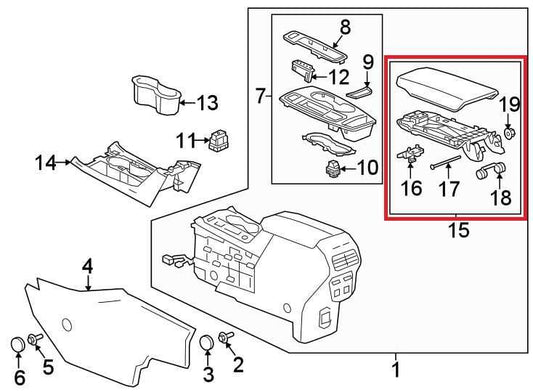 2018-2024 Chevrolet Equinox LT Center Console Armrest Storage Lid Cover 84784739 - Alshned Auto Parts