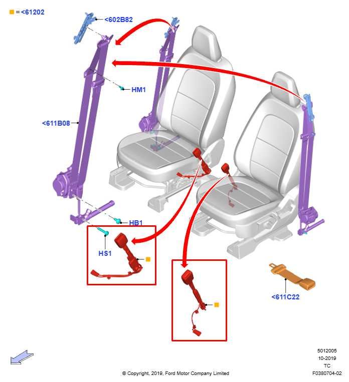 2020-26 Ford Escape ST-Line 1.5L Front Right and Left Side Seat Belt Buckle Set - Alshned Auto Parts