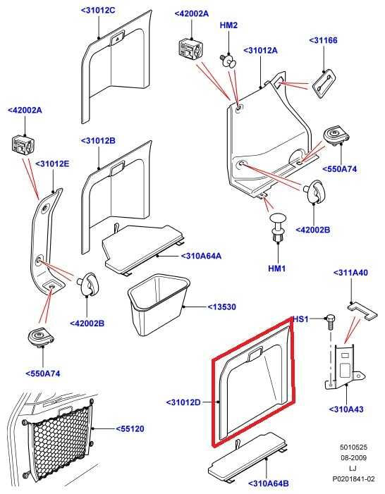 10-12 Land Rover Range Rover HSE Rear Left Quarter Panel Interior Cover LR0239031