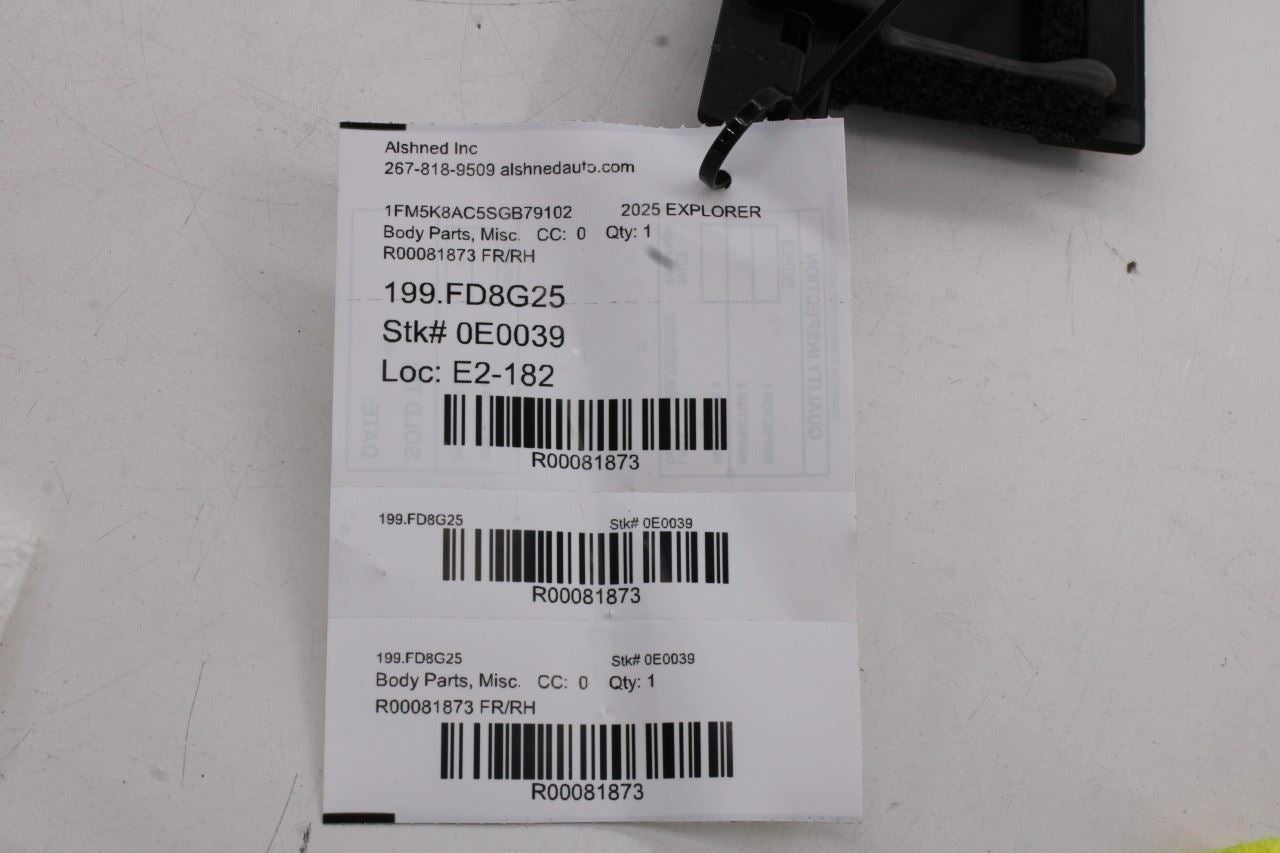20-26 Ford Explorer Interceptor Front Right Door B-Pillar Applique LB5BS20898AE11