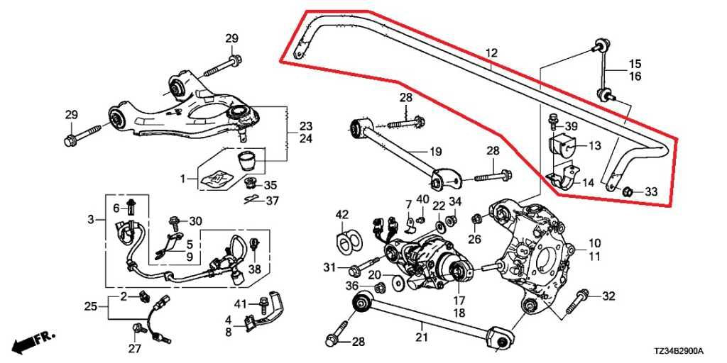 2015-2020 Acura TLX Tech FWD Rear Stabilizer Sway Anti-Roll Bar 52300-TZ3-A511