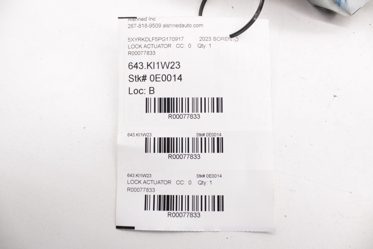 21-25 Kia Sorento X-Line SX Prestige Rear Liftgate Tailgate Latch Lock Actuator - Alshned Auto Parts