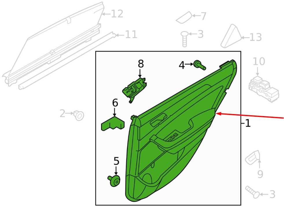 15-17 Hyundai Sonata SE Rear Left Side Door Trim Panel 83301-C2000TGG OEM *ReaD* - Alshned Auto Parts