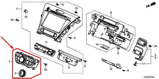 2014-2017 Acura MDX Dash Navi Radio Faceplate Control Panel 39050-TZ5-A11 OEM - Alshned Auto Parts