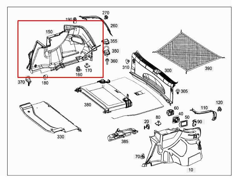 15-21 Mercedes-Benz C300 4Matic Rear Passenger Right Quarter Panel Interior Trim1