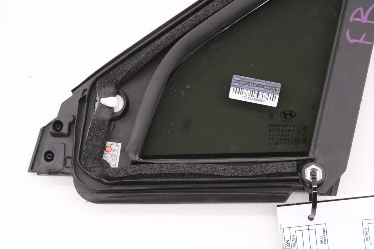 19-23 Hyundai Santa Fe SEL Front Right Side Door Quarter Vent Window Fixed Glass - Alshned Auto Parts
