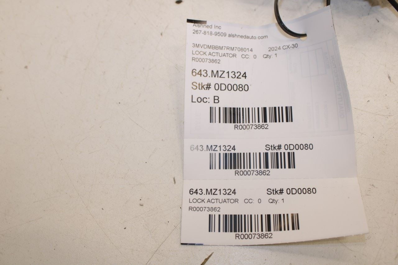 2020-2025 Mazda CX-30 2.5 S Rear Trunk Lid Liftgate Latch Lock Actuator - Alshned Auto Parts
