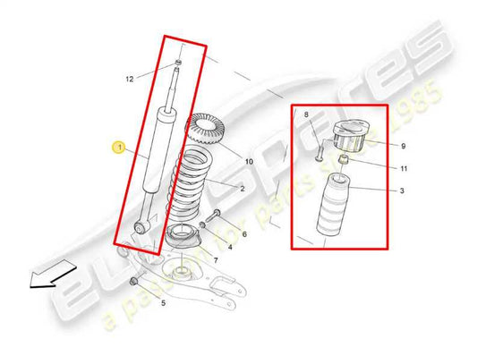 14-17 Maserati Ghibli S Q4 AWD Rear Suspension RH and Left Shock Strut Absorber - Alshned Auto Parts