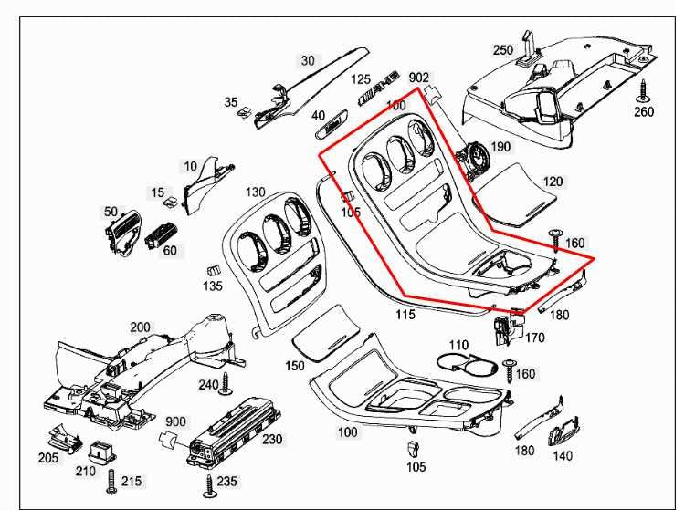 15-23 Mercedes-Benz C300 4Matic Front Dashboard Center Console Bezel Trim Panel - Alshned Auto Parts
