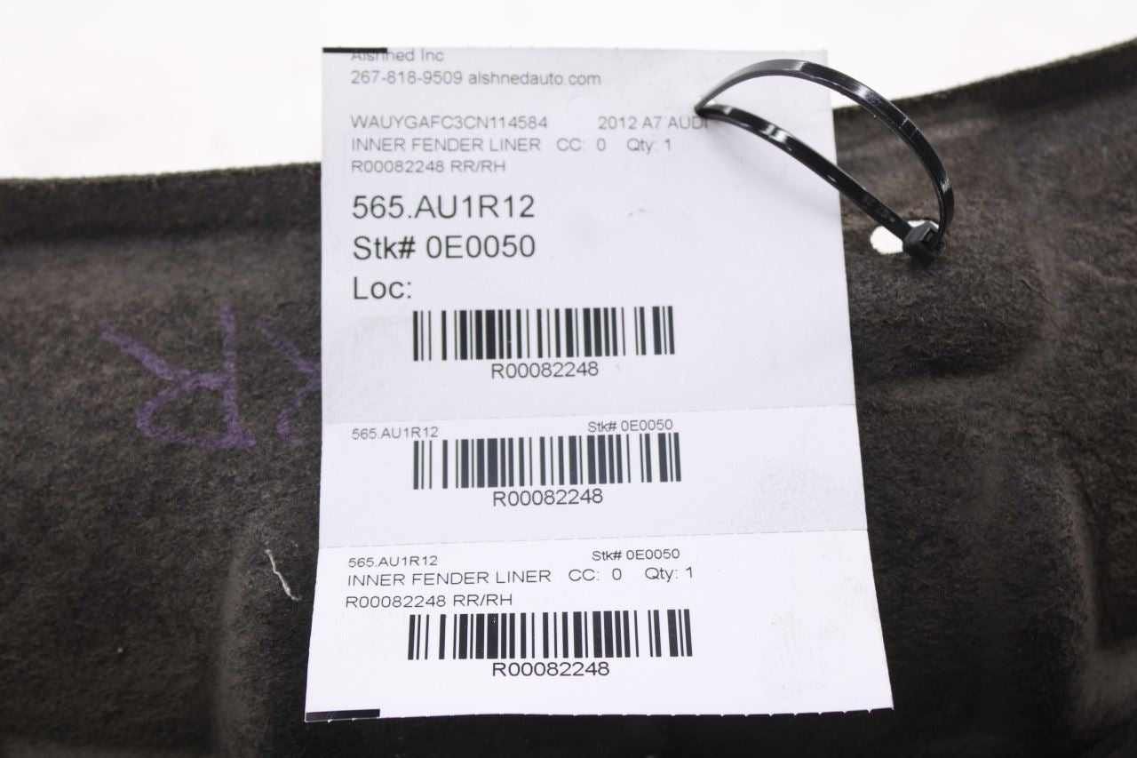 2012-17 Audi A7 Premium Rear Right Passenger Side Wheelhouse Liner Splash Shield11