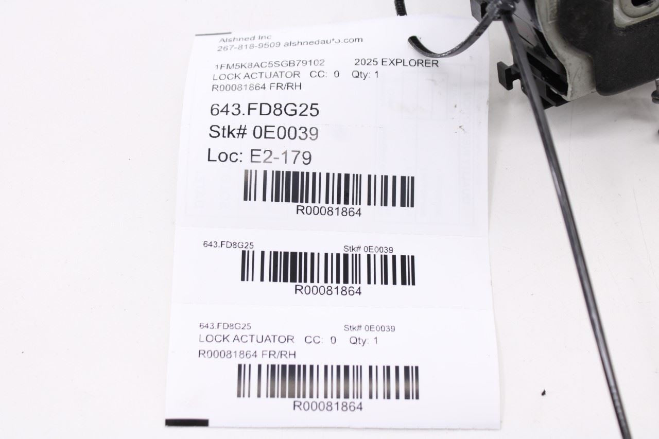 2025-2026 Ford Explorer Interceptor Front Right Side Door Lock Latch Actuator11