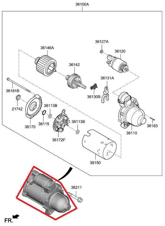2019-2020 Hyundai Santa Fe SEL 2.4L Engine Starter Motor 36100-2GGA0 OEM - Alshned Auto Parts