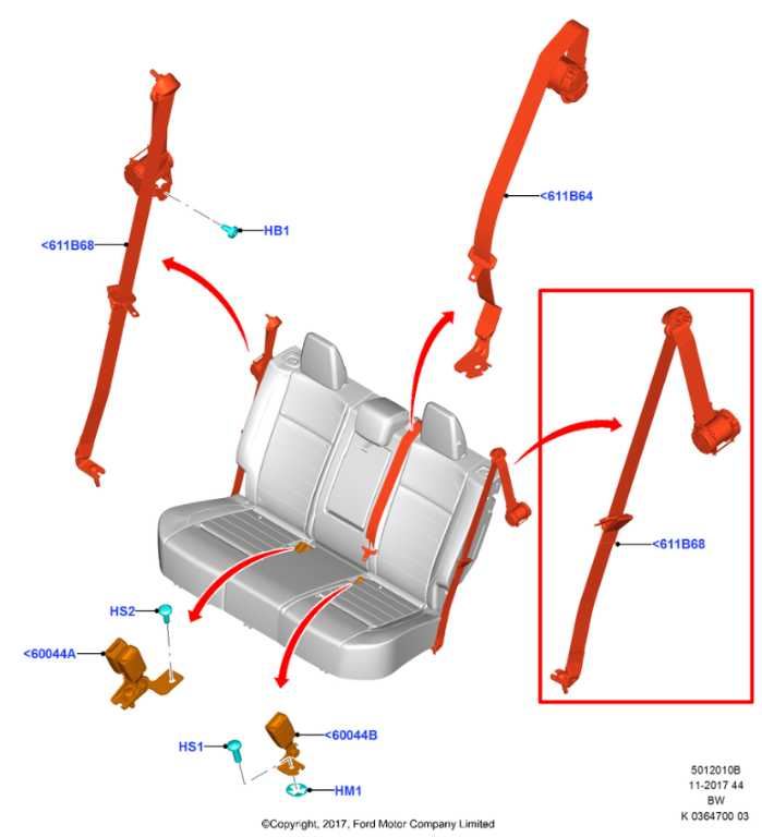 2018-22 Ford EcoSport SE 1.0L Rear Driver Left Side 2nd Row Seat Belt Retractor - Alshned Auto Parts