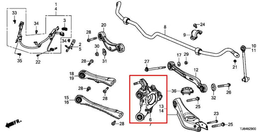 2019-2025 Acura RDX SH-AWD Rear Right Side Spindle Knuckle Hub 52210-TJB-A03 OEM - Alshned Auto Parts