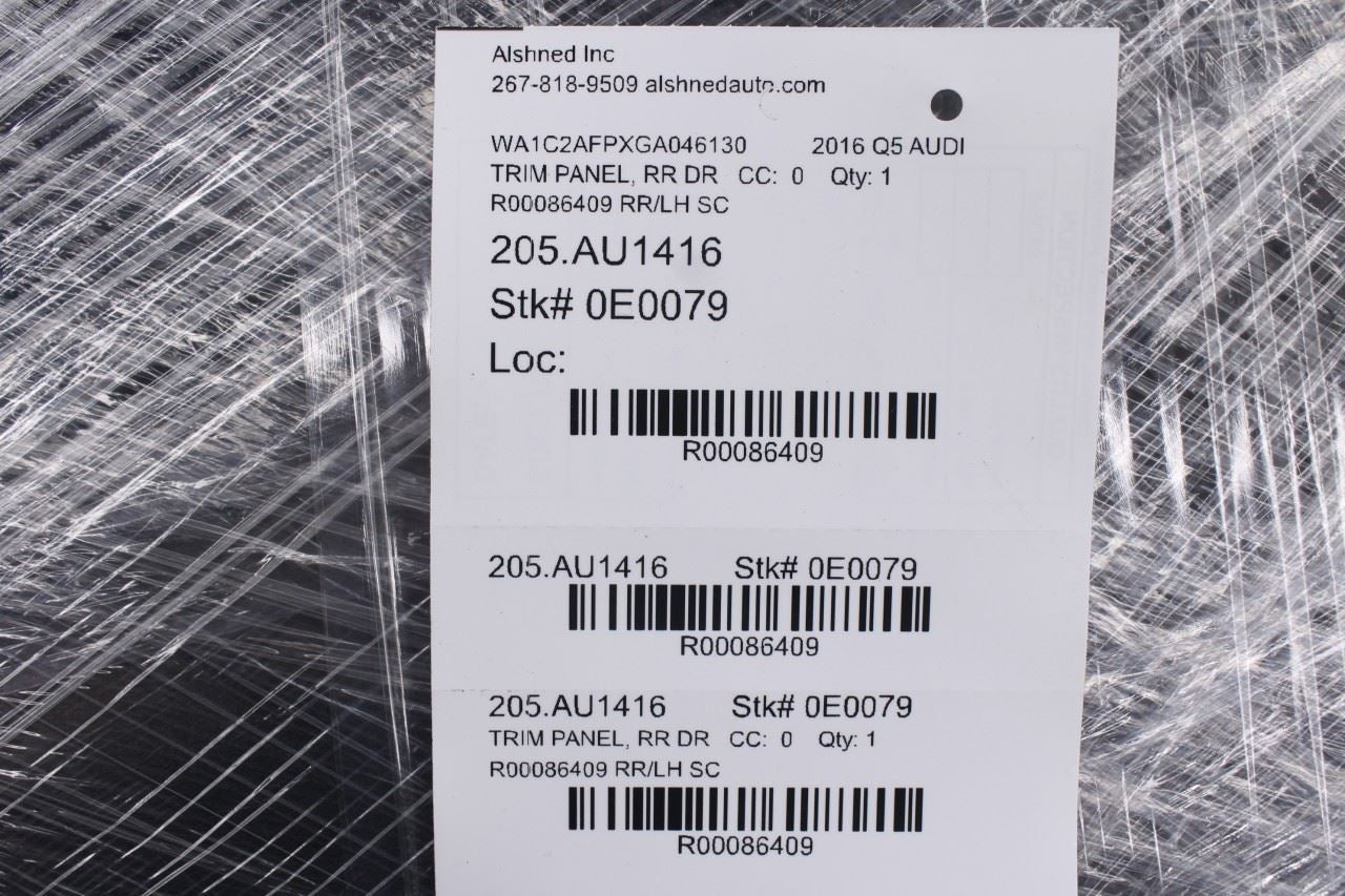 2013-2017 Audi Q5 Premium Rear Left Side Door Trim Panel 8R0867303ANWFA OEM - Alshned Auto Parts
