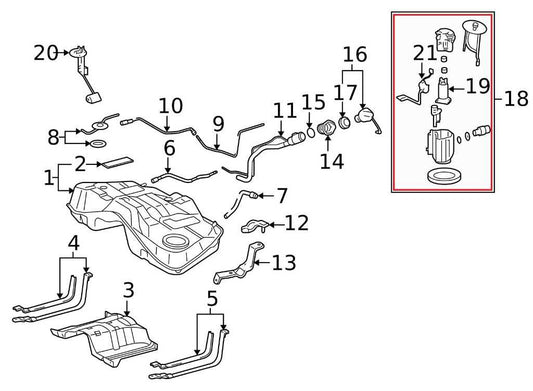 2006-2015 Lexus IS250 2.5L In Tank Fuel Pump Assembly 77020-53083 OEM - Alshned Auto Parts