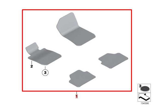 2011-17 BMW X3 xDrive28i Front and Rear RH and LH Interior Carpet Floor Mats Set - Alshned Auto Parts