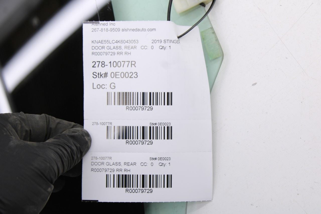 2018-2023 Kia Stinger GT2 AWD Rear Right Side Door Window Glass Glass 83420J5010 - Alshned Auto Parts