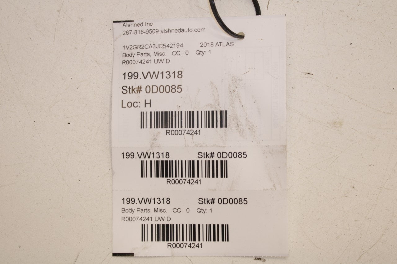 2018 Volkswagen Atlas S FR RH Door Run Channel w/ Belt Molding and Weatherstrip - Alshned Auto Parts