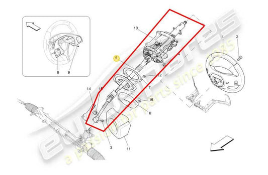 2015-2017 Maserati Ghibli S Q4 3.0L AWD Steering Column Assembly 670031759 OEM - Alshned Auto Parts