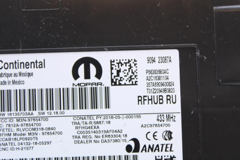 2019 Chrysler Pacifica Hub Receiver Control Module 68383680AC OEM - Alshned Auto Parts