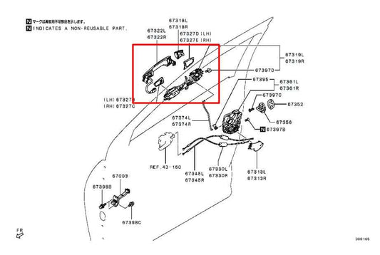 2018-25 Mitsubishi Eclipse Cross ES Front Driver Left Side Door Exterior Handle - Alshned Auto Parts