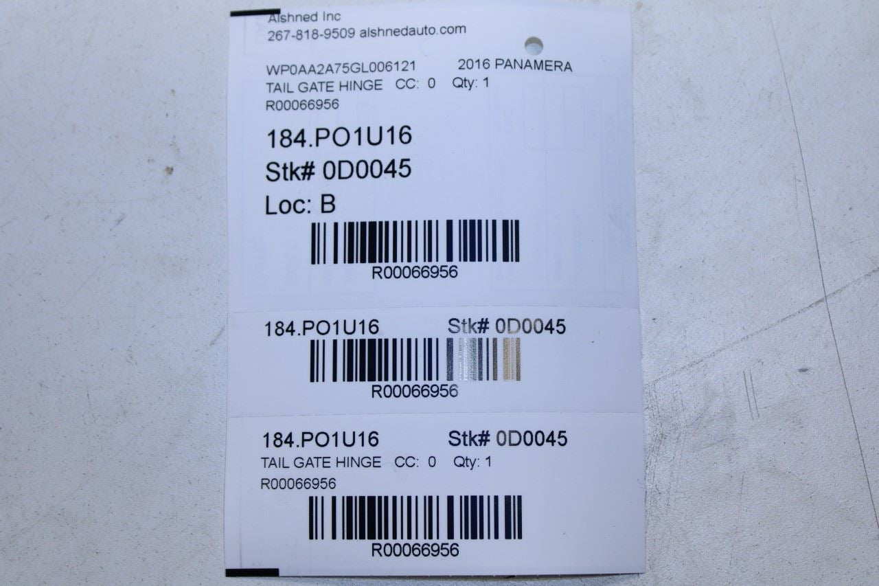 10-16 Porsche Panamera 4 Rear Liftgate Back Door Hinge RH and Left Set w/ Bolts - Alshned Auto Parts