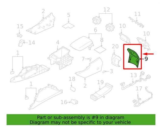2020-24 Subaru Legacy Center Console Back Trim Panel w/ Air Vent 92145AN00A OEM - Alshned Auto Parts
