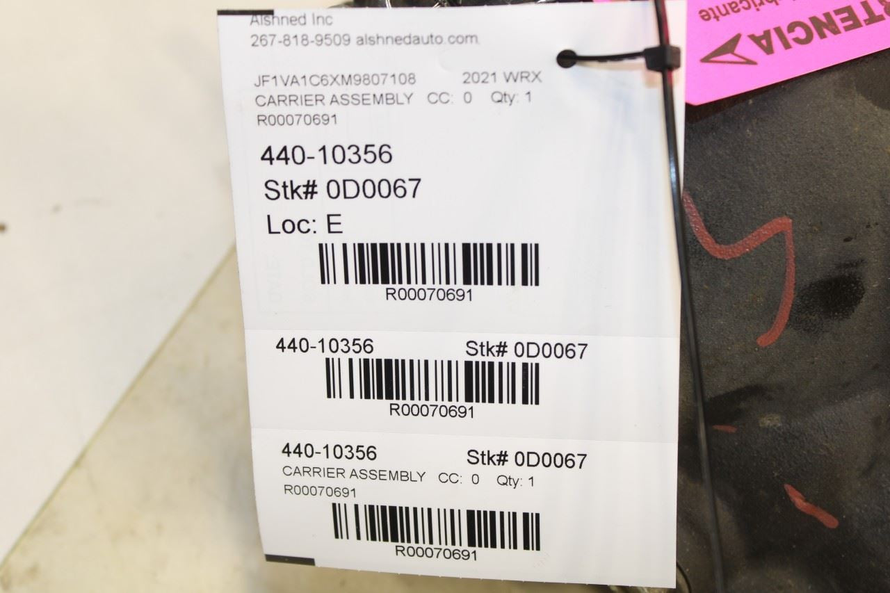 20-2024 Subaru WRX Premium AWD MT Rear Axle Differential Carrier 4.11 ratio 59K - Alshned Auto Parts