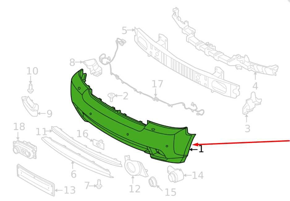 2010-2012 Land Rover Range Rover HSE Rear Bumper Cover LR017333 OEM *ReaD* - Alshned Auto Parts