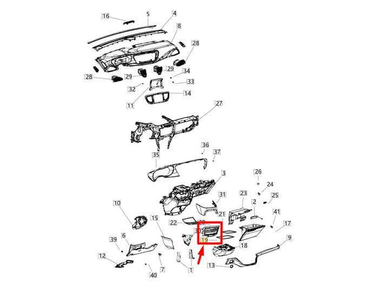 17-20 Chrysler Pacifica Dash Storage Tray Bin w/ AUX USB Port 6EM051D2AE *ReaD* - Alshned Auto Parts