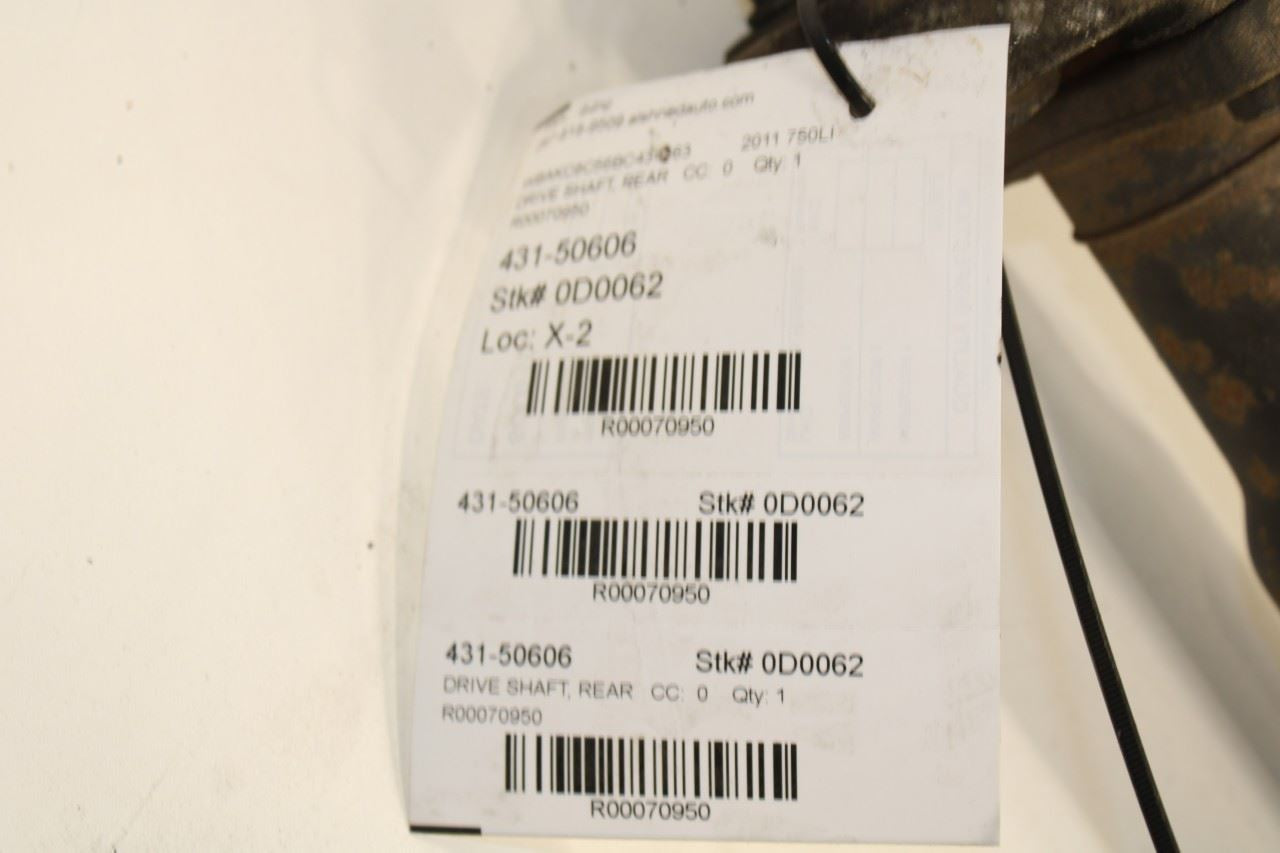 2010-2012 BMW 750Li xDrive 4.4L AWD AT Rear Drive Shaft Propeller 7563497 OEM - Alshned Auto Parts