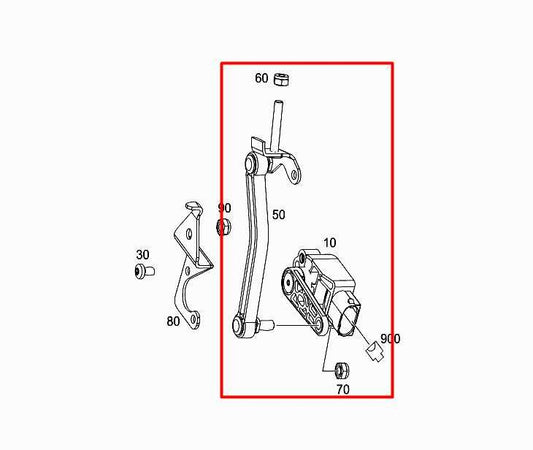 12-15 Mercedes-Benz ML350 Front Right Suspension Headlight Height Level Sensor - Alshned Auto Parts
