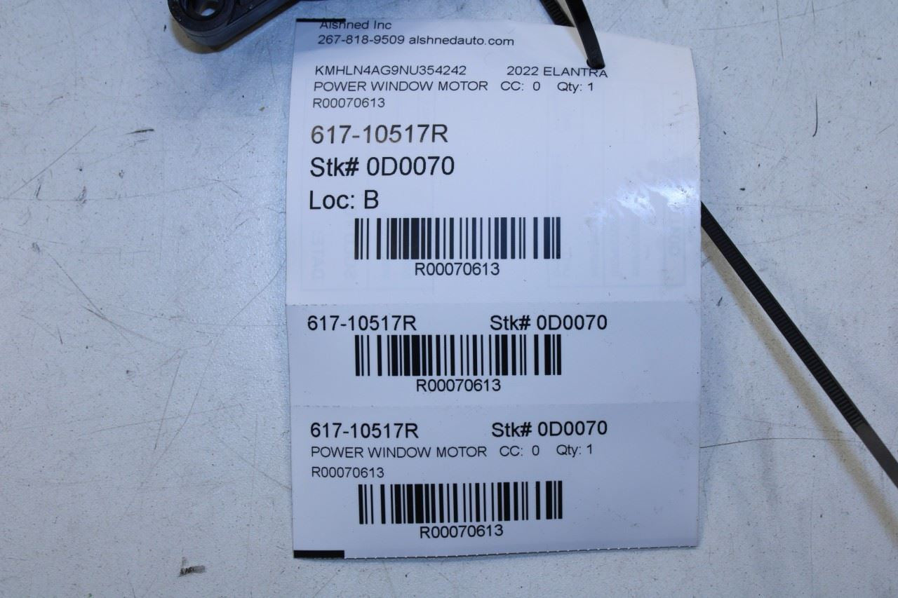 2021-2025 Hyundai Elantra SEL Rear Right Door Power Window Motor 83460-AA000 OEM - Alshned Auto Parts
