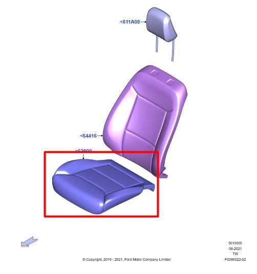 2020-2024 Ford Explorer 3.0L Front Right Seat Lower Cushion LB5B-S632A80-CC OEM - Alshned Auto Parts
