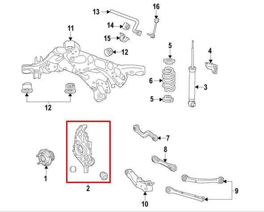 2019-2025 Cadillac XT4 Premium Rear Right Spindle Knuckle Hub 42803051 OEM - Alshned Auto Parts