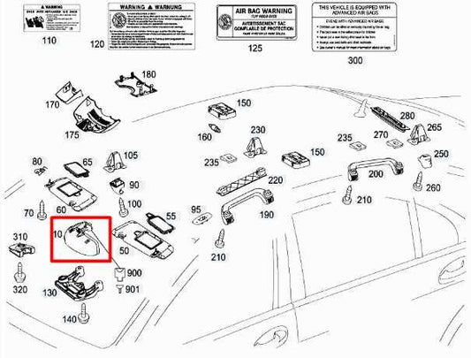 2010 Mercedes-Benz S550 5.5L Interior Rear View Mirror 221-810-51-17-7E94 OEM - Alshned Auto Parts